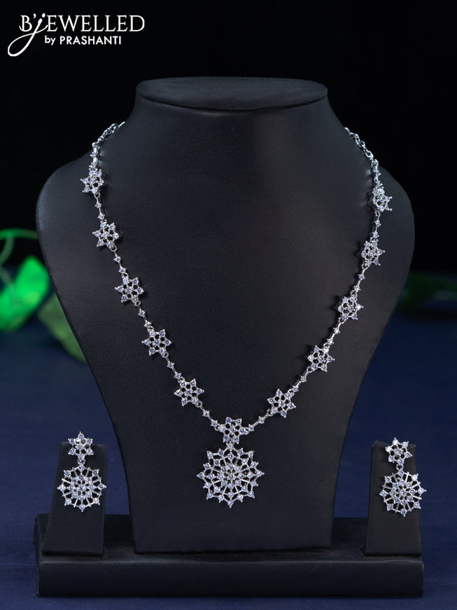 Zircon necklace with cz stones