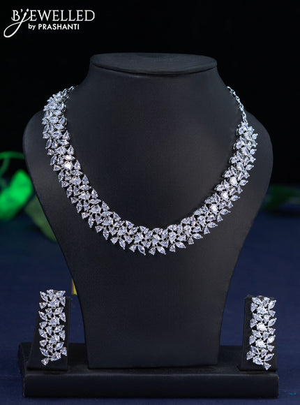 Zircon necklace with cz stones