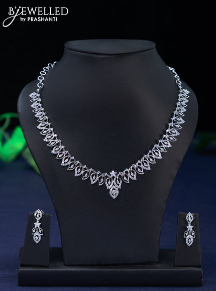 Zircon necklace with cz stones