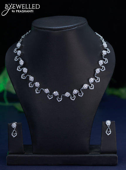 Zircon necklace with cz stones