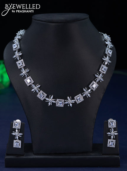 Zircon necklace with cz stones