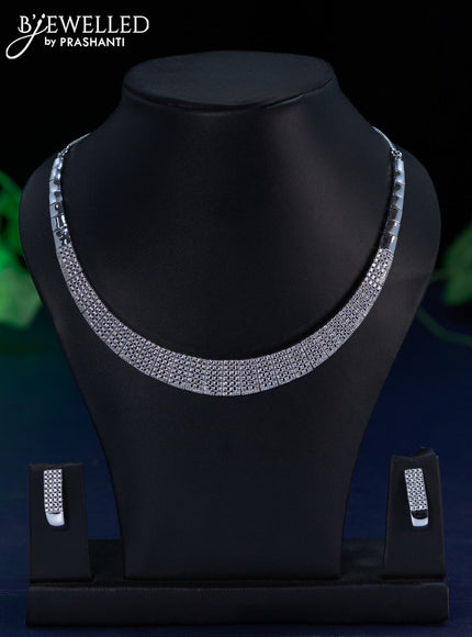 Zircon necklace with cz stones