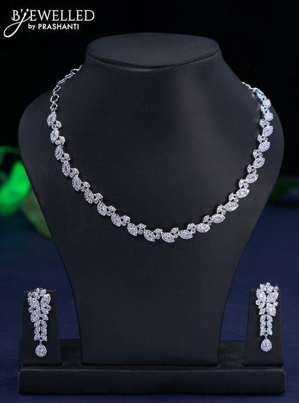 Zircon necklace with cz stones