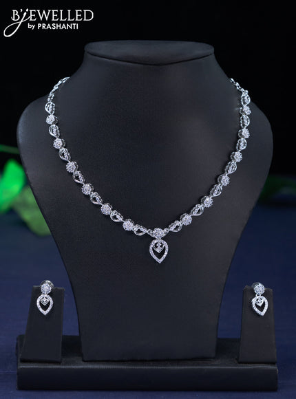 Zircon necklace with cz stones