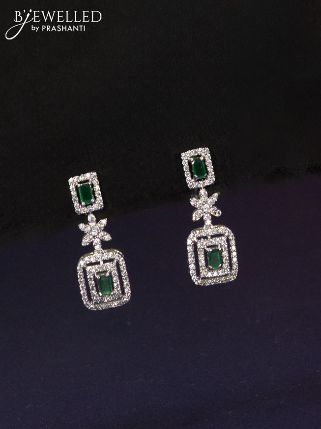 Zircon haaram with emerald and cz stones