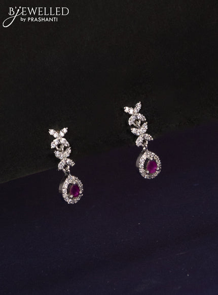 Zircon haaram with ruby & cz stones and hangings