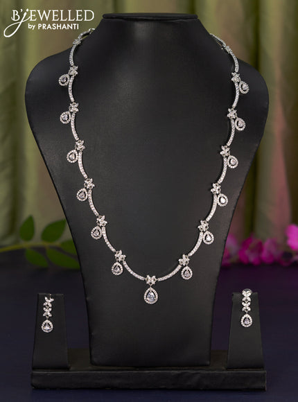 Zircon haaram with cz stones and hangings