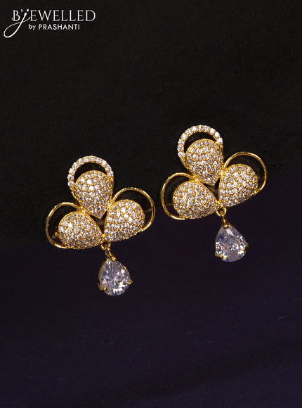 Zircon haaram with cz stones in gold finish