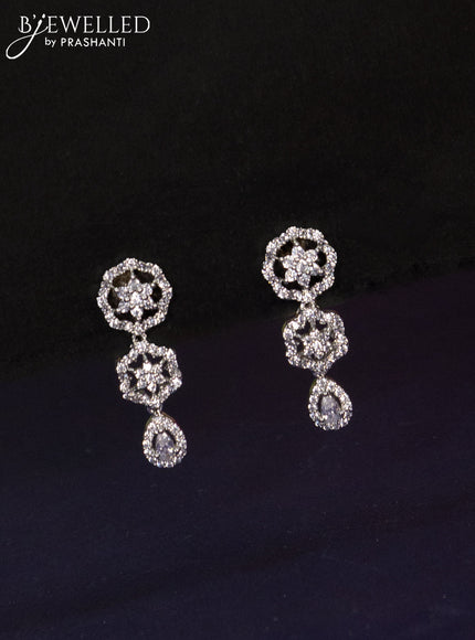 Zircon haaram with cz stones and hanging