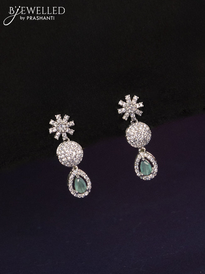 Zircon haaram with mint green and cz stones