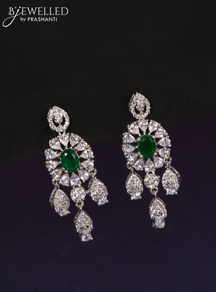 Zircon haaram with emerald & cz stones and hangings