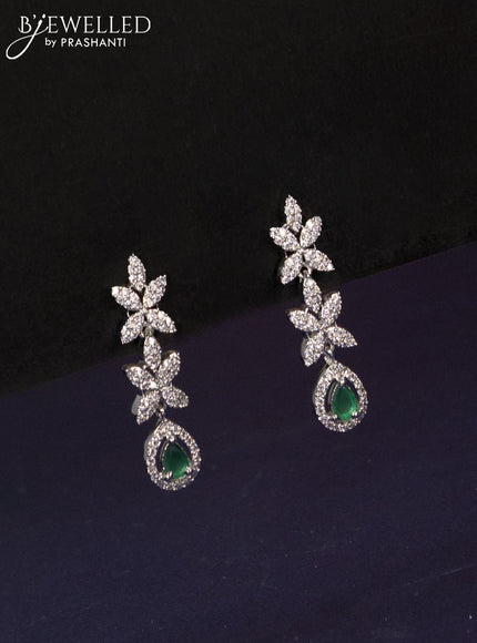 Zircon haaram with emerald and cz stones