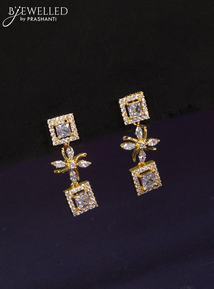 Zircon haaram with cz stones in gold finish