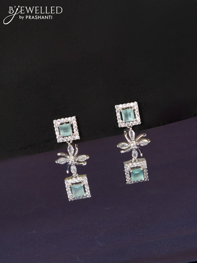 Zircon haaram with mint green and cz stones