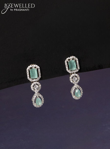 Zircon haaram with mint green and cz stones