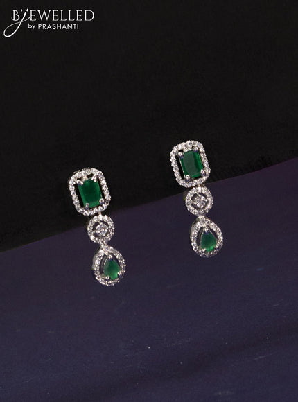 Zircon haaram with emerald and cz stones