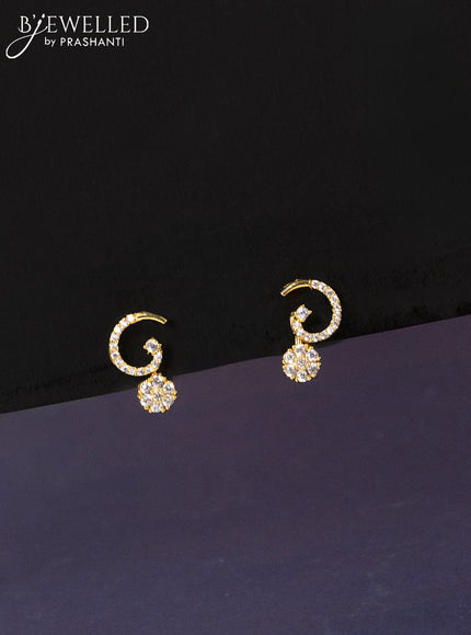 Zircon haaram with cz stones in gold finish