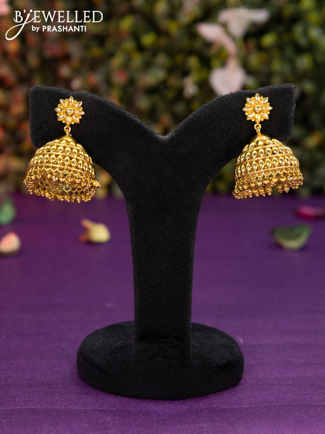 Antique jhumka with golden beads hangings