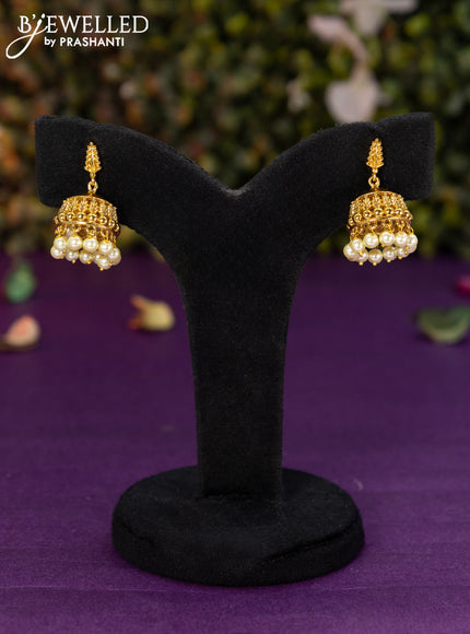 Antique jhumka with pearl hangings