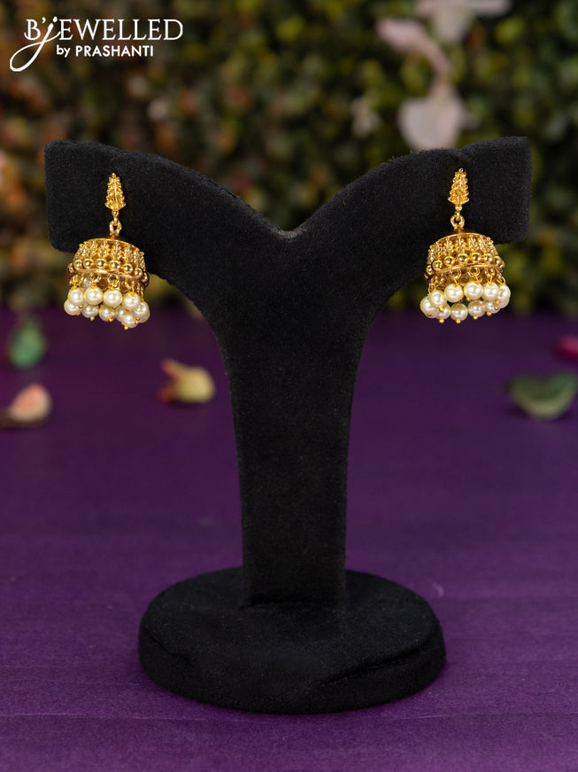 Antique jhumka with pearl hangings