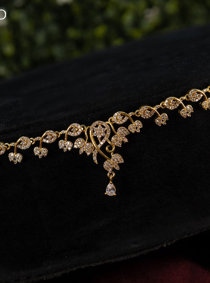 Antique hip chain with cz stones