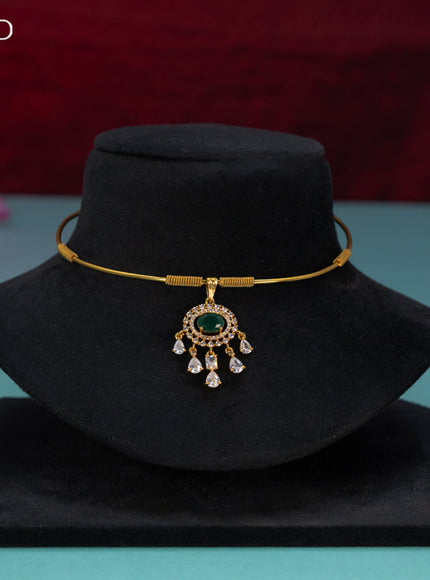 Antique ring type choker with emerald & cz stones and hangings