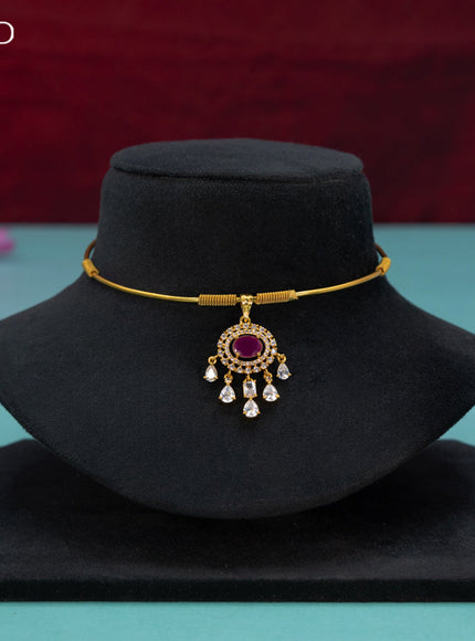 Antique ring type choker with ruby & cz stones and hangings