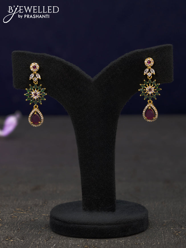 Antique earrings with kemp and cz stones