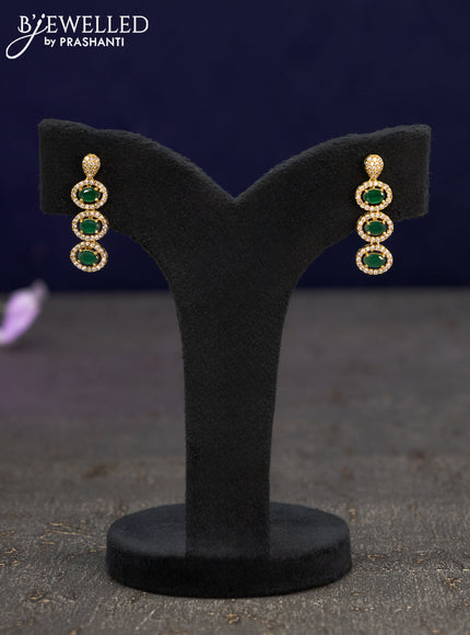 Antique earrings with emerald and cz stones