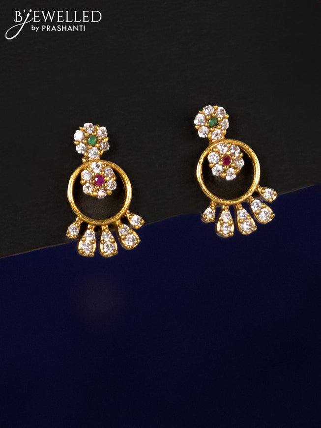 Antique earrings with kemp and cz stones