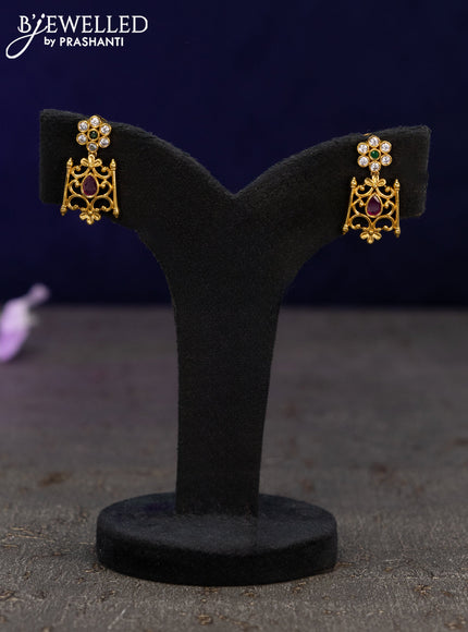 Antique earrings with kemp and cz stones