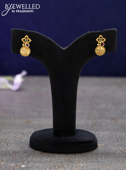 Antique earrings ram darbar design with kemp stone