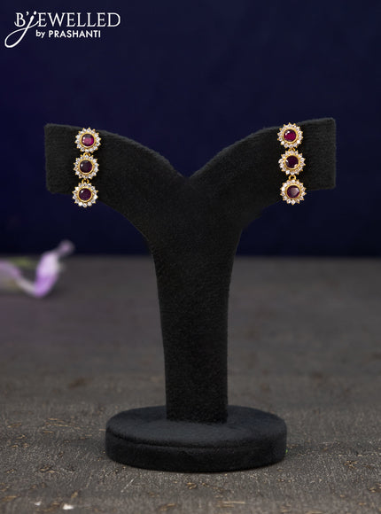 Antique earrings with ruby and cz stones