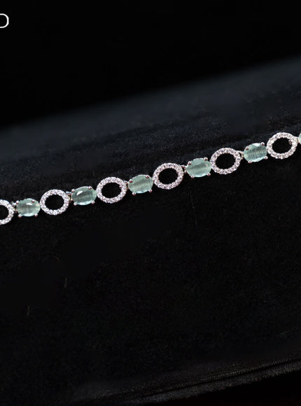 Zircon hip chain with mint green and cz stones