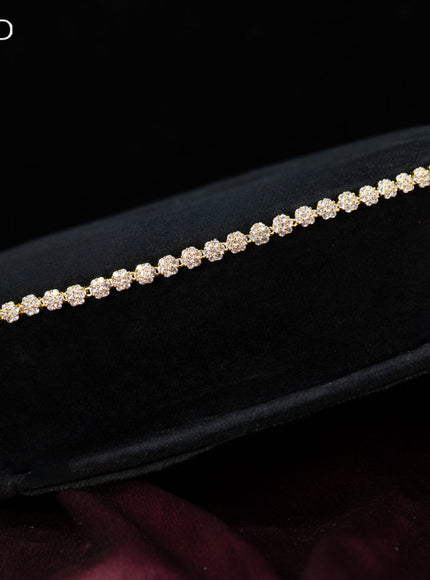 Zircon hip chain with cz stones in gold finish