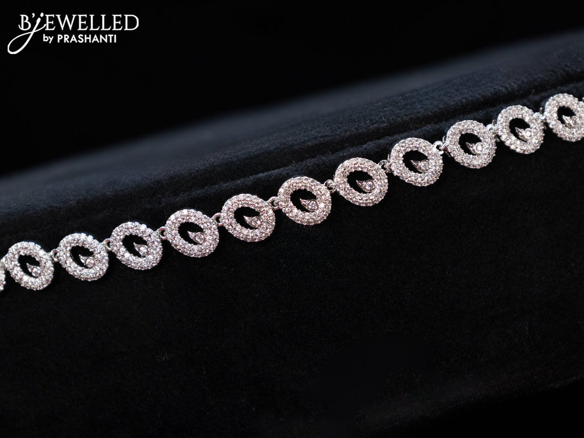 Zircon hip chain with cz stones