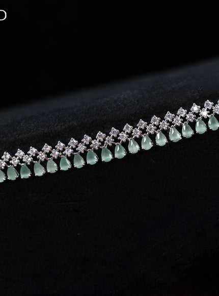 Zircon hip chain with mint green and cz stones