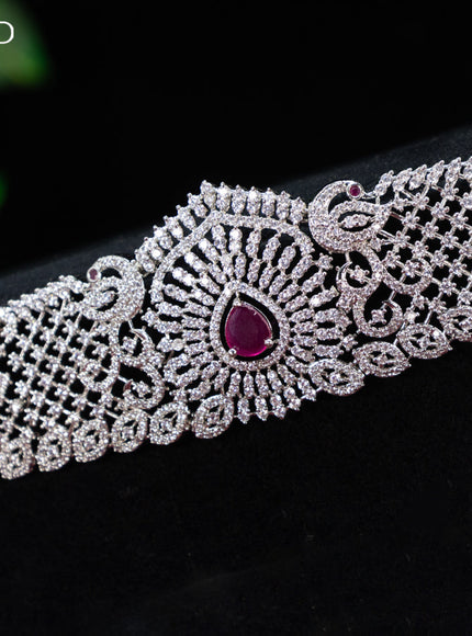 Zircon hip chain with ruby and cz stones