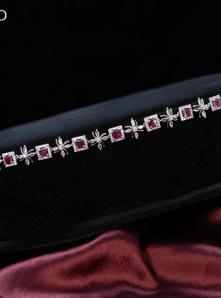 Zircon hip chain with ruby and cz stones