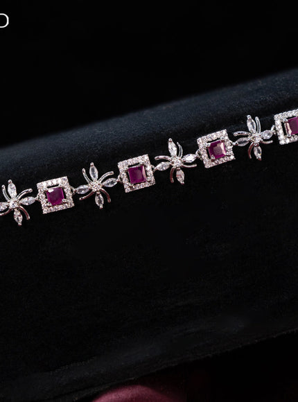 Zircon hip chain with ruby and cz stones