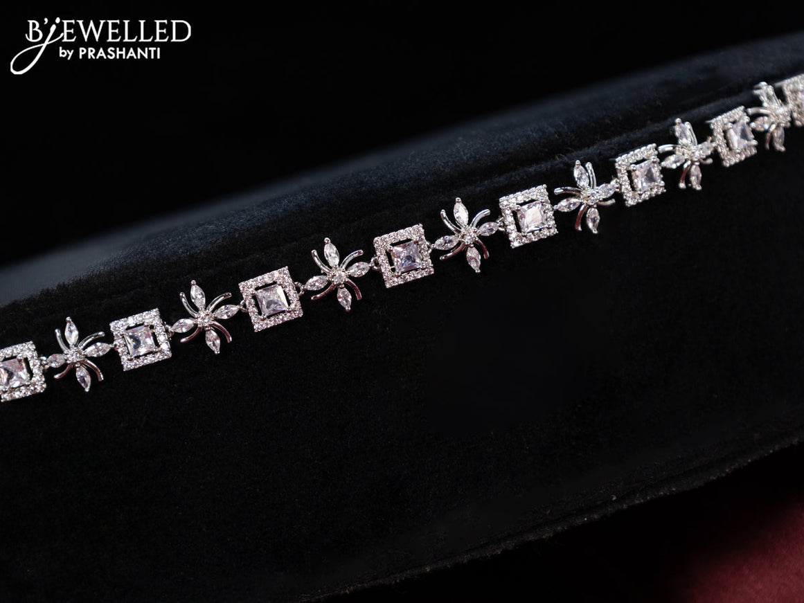 Zircon hip chain with cz stones