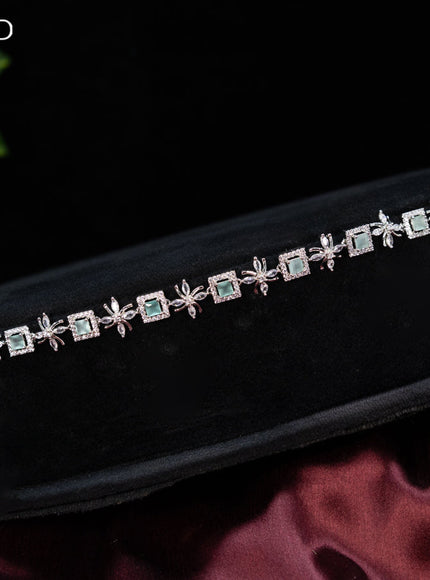 Zircon hip chain with mint green and cz stones