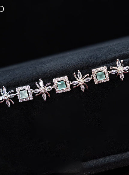 Zircon hip chain with mint green and cz stones