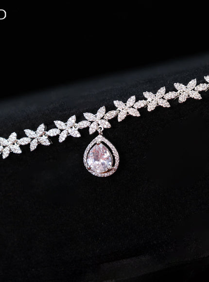 Zircon hip chain with cz stones