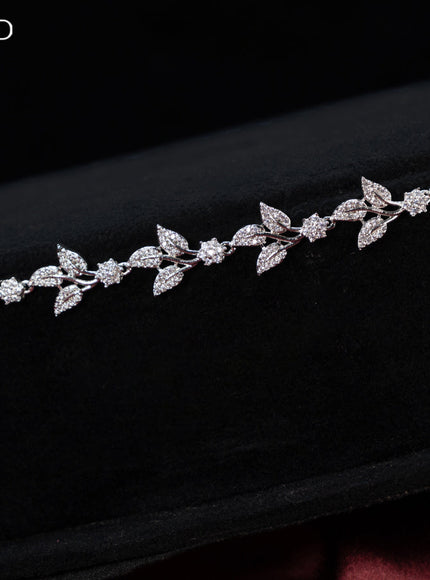 Zircon hip chain leaf design with cz stones