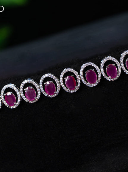 Zircon hip chain with ruby and cz stones