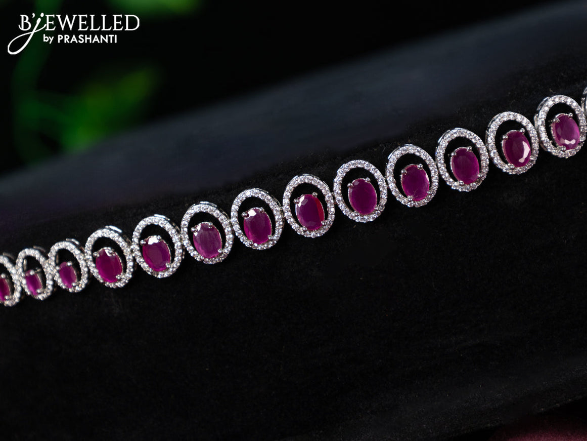 Zircon hip chain with ruby and cz stones