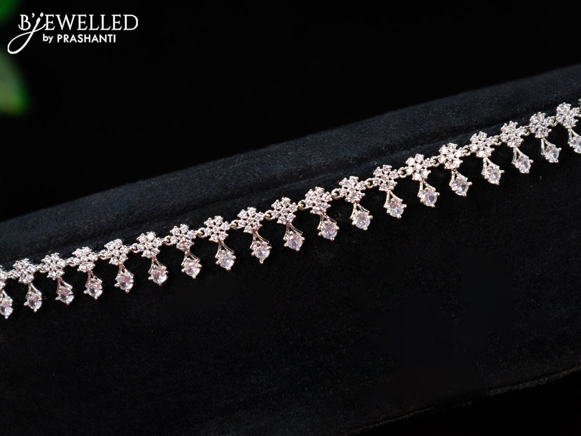 Zircon hip chain with cz stones