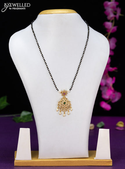 Mangalsutra with kemp & cz stones and pearl hangings without earring