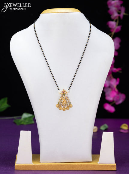 Mangalsutra lakshmi design with kemp and cz stones without earring